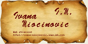 Ivana Miočinović vizit kartica